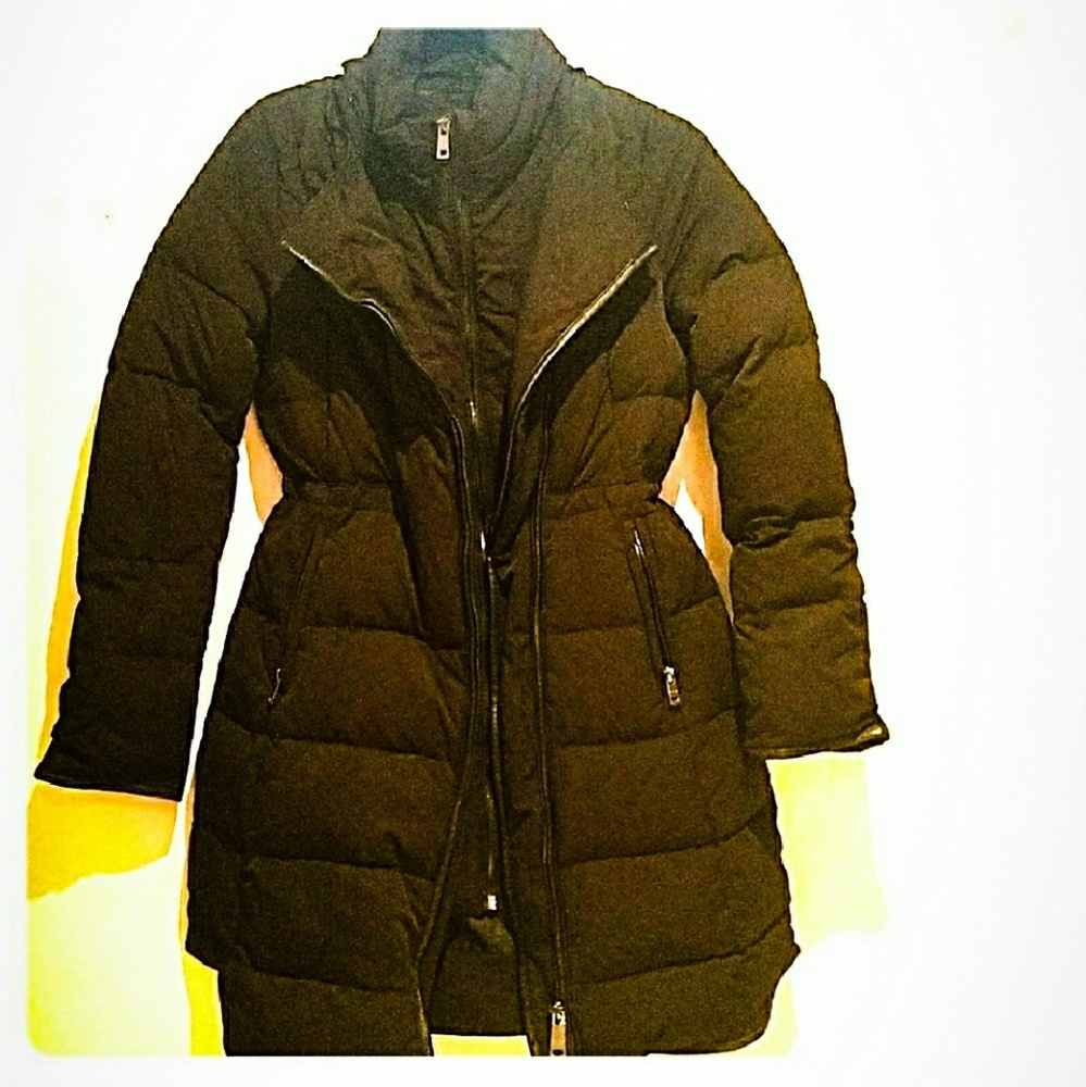 Zara Cinched Waist Puffer Coat